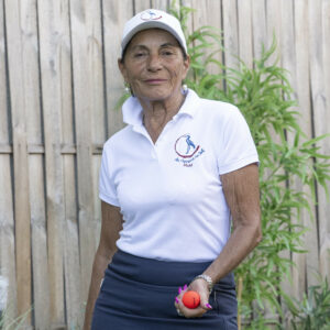 polo de golf femme "Les Cigognes au Golf" avec logo devant