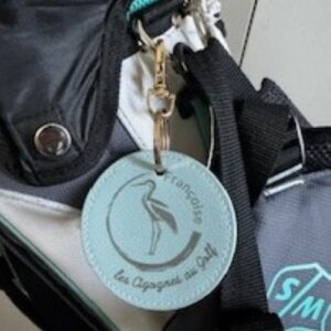 Porte clé rond "Les Cigognes au Golf" personnalisé